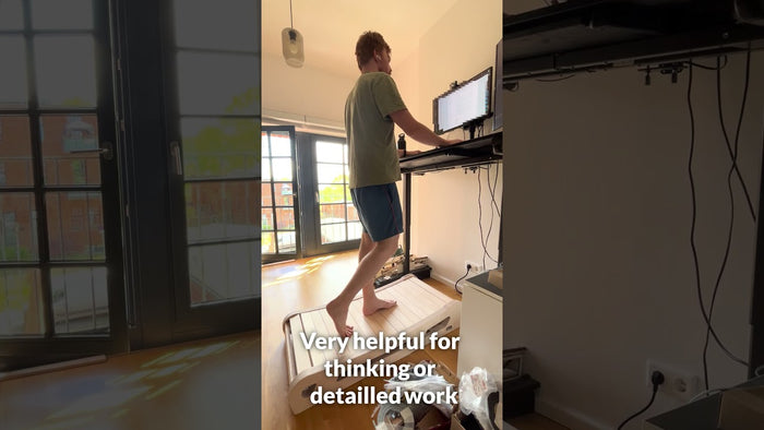 The Office Walker prototype v2 under a desk in daily use