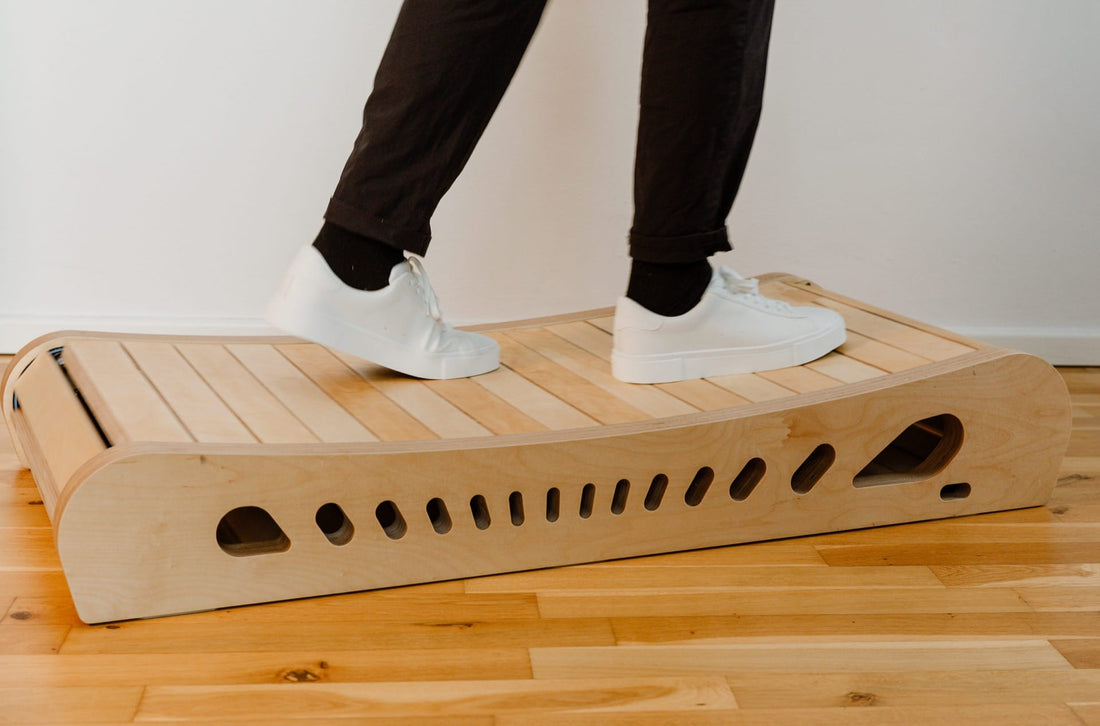 Walking on the Office Walker at a standing desk